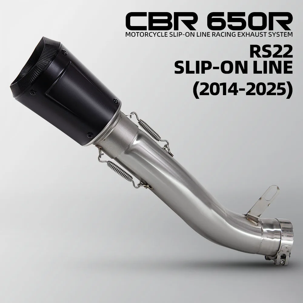 For Honda CBR650 CBR650R CB650R CBR650F CB650F 2014-2026 Motorcycle Slip on Line Exhaust Middle Pipe with RS22 Muffler
For Honda CBR650 CBR650R CB650R CBR650F CB650F 2014-2026 Motorcycle Slip on Line Exhaust Middle Pipe with RS22 Muffler