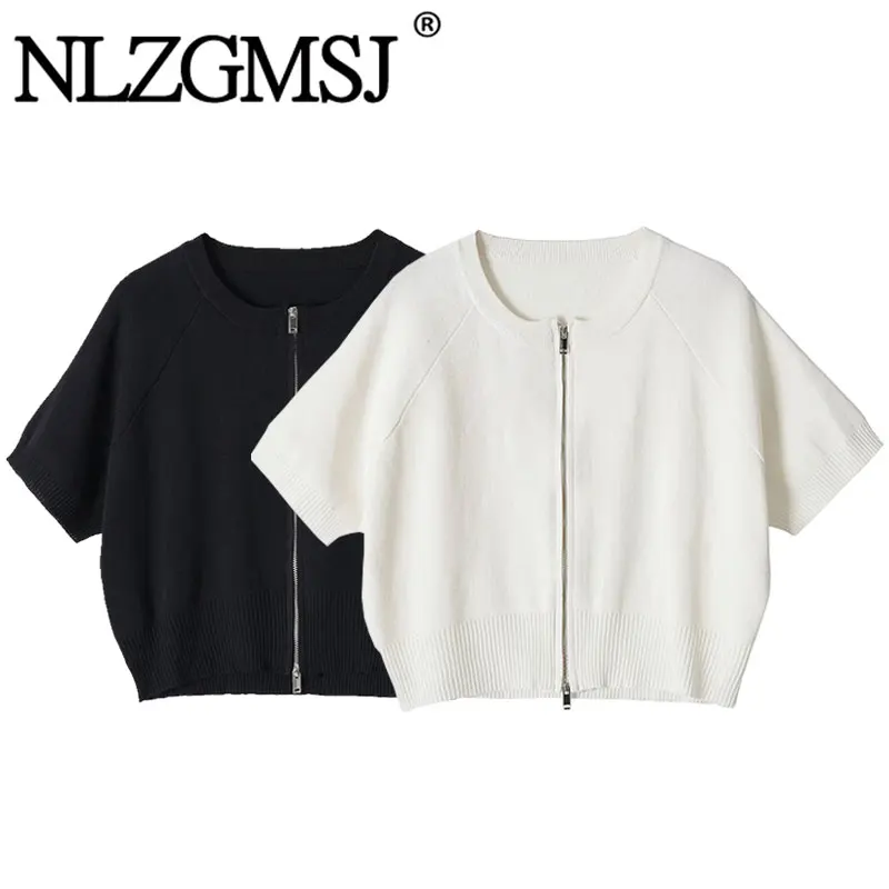 Nlzgmsj 2026 Elegant Women Zip Short Sleeve Knit Crop Top Slim Fit Casual Solid Cropped Knit Sweater For Daily
Nlzgmsj 2026 Elegant Women Zip Short Sleeve Knit Crop Top Slim Fit Casual Solid Cropped Knit Sweater For Daily