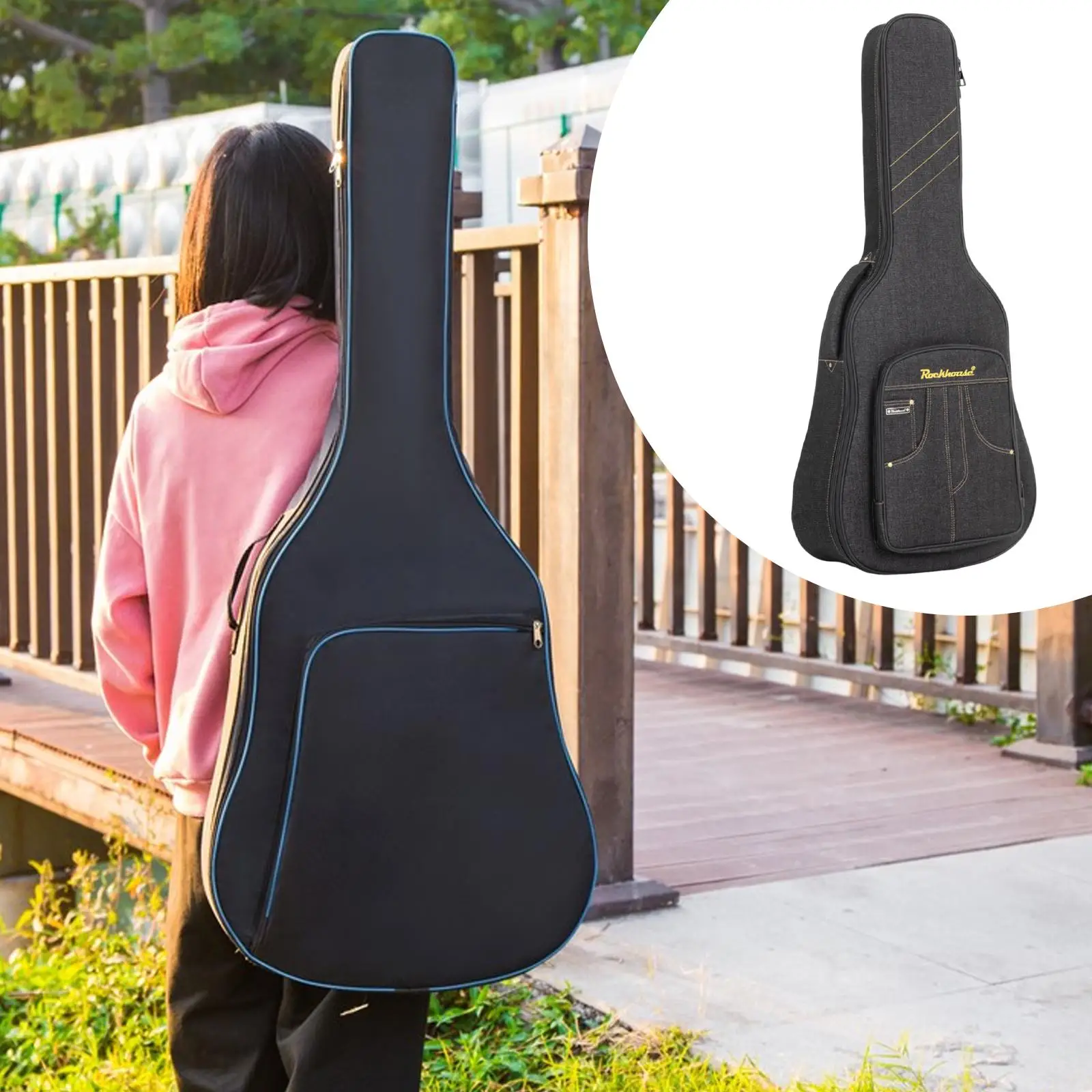 Guitar Case with Large Pocket, Padded And Portable, 15 Mm Thick.
Guitar Case with Large Pocket, Padded And Portable, 15 Mm Thick.
