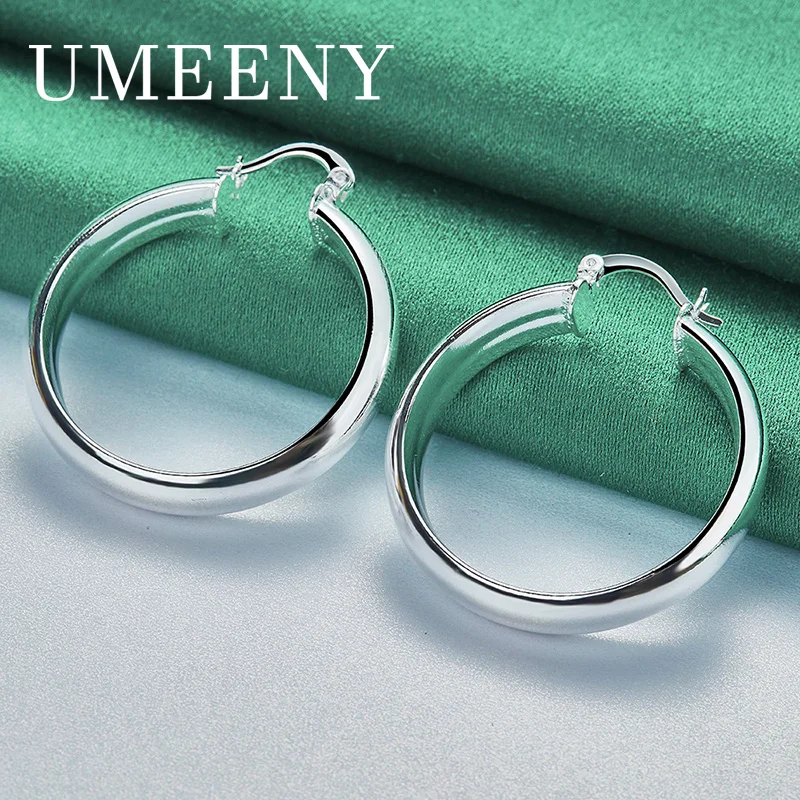 925 Sterling Silver 35MM Exquisite Shiny Round Earrings Women Gift Party Accessories Wedding Jewelry
925 Sterling Silver 35MM Exquisite Shiny Round Earrings Women Gift Party Accessories Wedding Jewelry