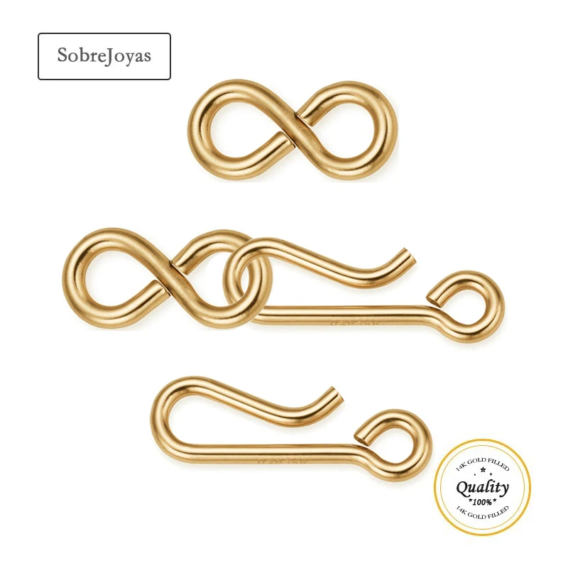 14K Gold Filled Hook and Eye Clasps Connector Gold Button Jewelry Accessories Supplies for Bracelets Necklace Making Findings
14K Gold Filled Hook and Eye Clasps Connector Gold Button Jewelry Accessories Supplies for Bracelets Necklace Making Findings