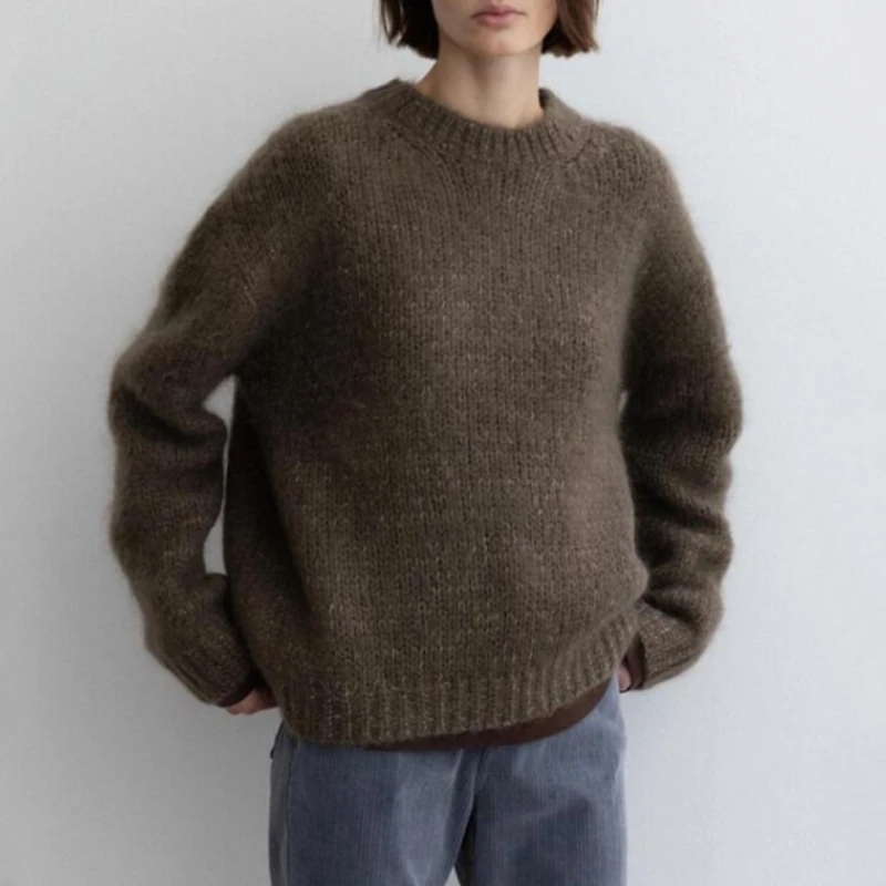 Women's M0* Sweater Fall and Winter New Mohair Knit Sweater Loose Casual Wool Long Sleeve Top
Women's M0* Sweater Fall and Winter New Mohair Knit Sweater Loose Casual Wool Long Sleeve Top
