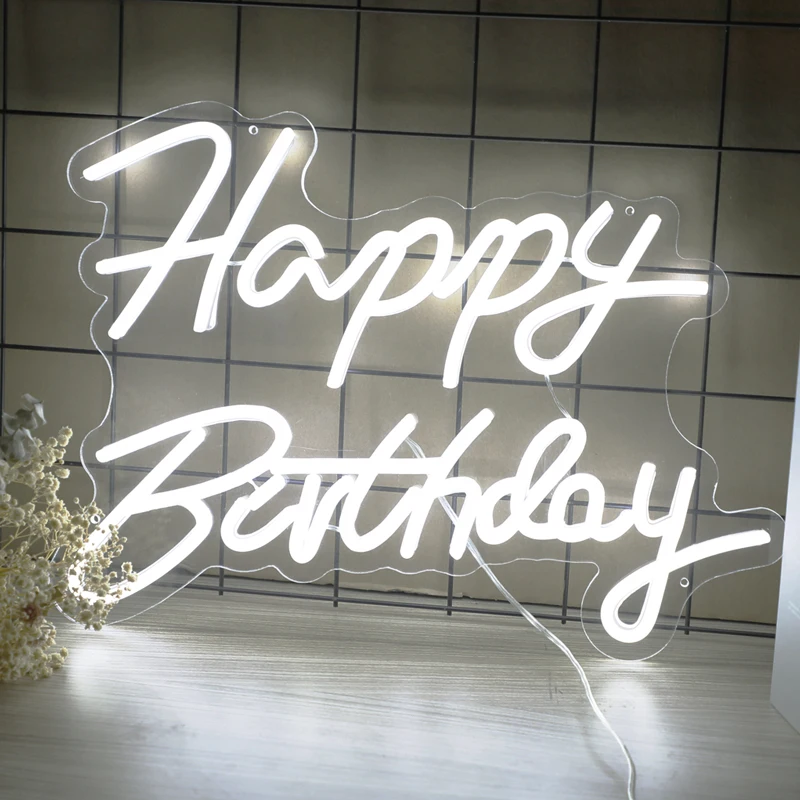 Happy Birthday Neon Lights Custom LED Sign House Party Bright Lamp Aesthetic Children Room Design Surprise Art Wall Decoration
Happy Birthday Neon Lights Custom LED Sign House Party Bright Lamp Aesthetic Children Room Design Surprise Art Wall Decoration