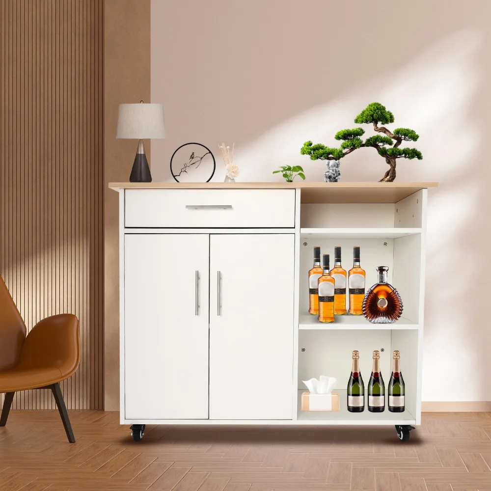Kitchen Wooden Rolling Cart with Storage Cabinet Free Standing Kitchen Side Table Dining Trolley with 4 Wheels and Towel Rack
Kitchen Wooden Rolling Cart with Storage Cabinet Free Standing Kitchen Side Table Dining Trolley with 4 Wheels and Towel Rack