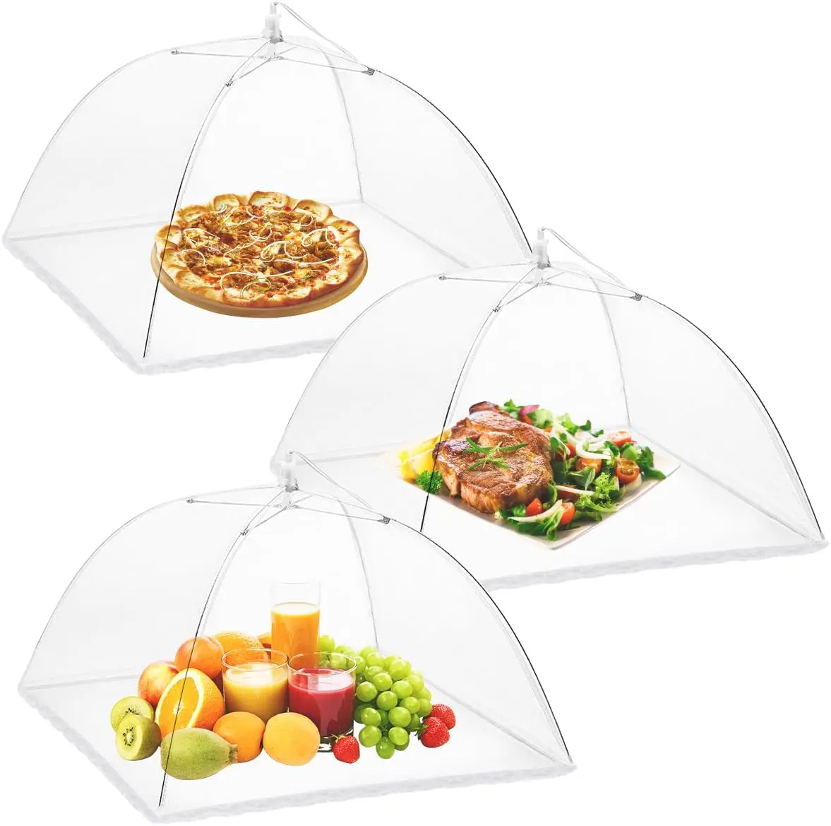 3 Pack 14 Inch Pop Up Fly Net for Fruit - Collapsible Screen Food Tent for Outdoor Picnic BBQ
3 Pack 14 Inch Pop Up Fly Net for Fruit - Collapsible Screen Food Tent for Outdoor Picnic BBQ