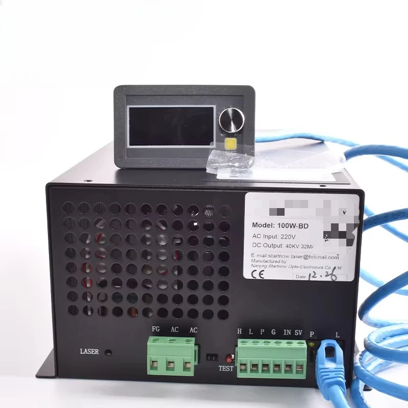 Лазерный источник питания 100W-BD с экраном для лазерной трубки CO2 мощностью 90 Вт и 120 Вт
Лазерный источник питания 100W-BD с экраном для лазерной трубки CO2 мощностью 90 Вт и 120 Вт