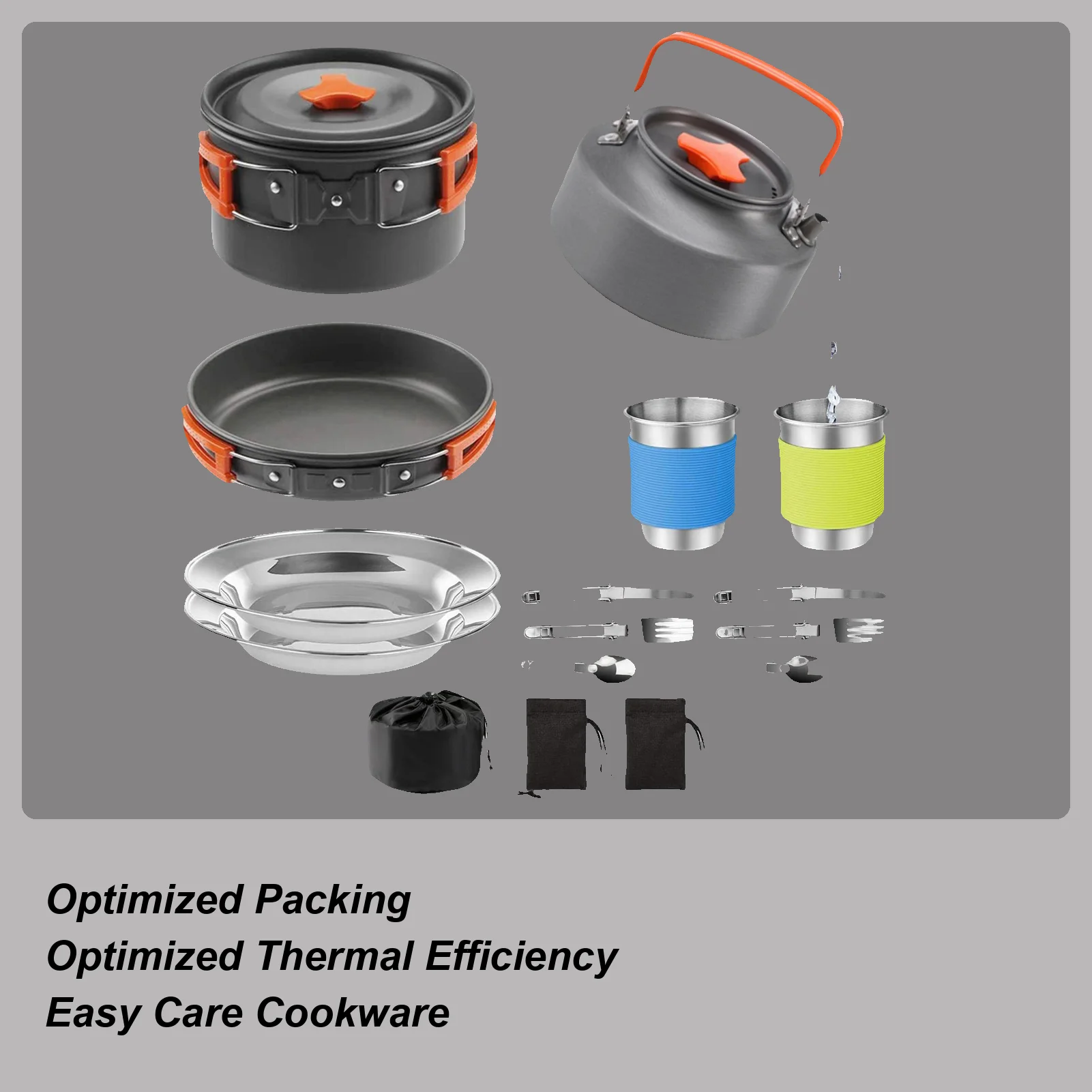 Набор посуды для кемпинга с антипригарным покрытием — складные горшки, сковороды, посуда для пеших прогулок, путешествий на колесах, приготовления квартире и приготовления пищи на открытом воздухе
Набор посуды для кемпинга с антипригарным покрытием — складные горшки, сковороды, посуда для пеших прогулок, путешествий на колесах, приготовления квартире и приготовления пищи на открытом воздухе