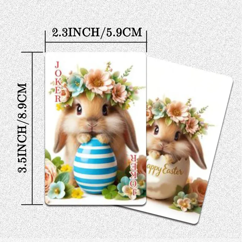 54pcs Spring Easter Themed Poker Cards, Standard Playing Card Decks for Family Game Night, Camping, Beach & Travel Card Games
54pcs Spring Easter Themed Poker Cards, Standard Playing Card Decks for Family Game Night, Camping, Beach & Travel Card Games
