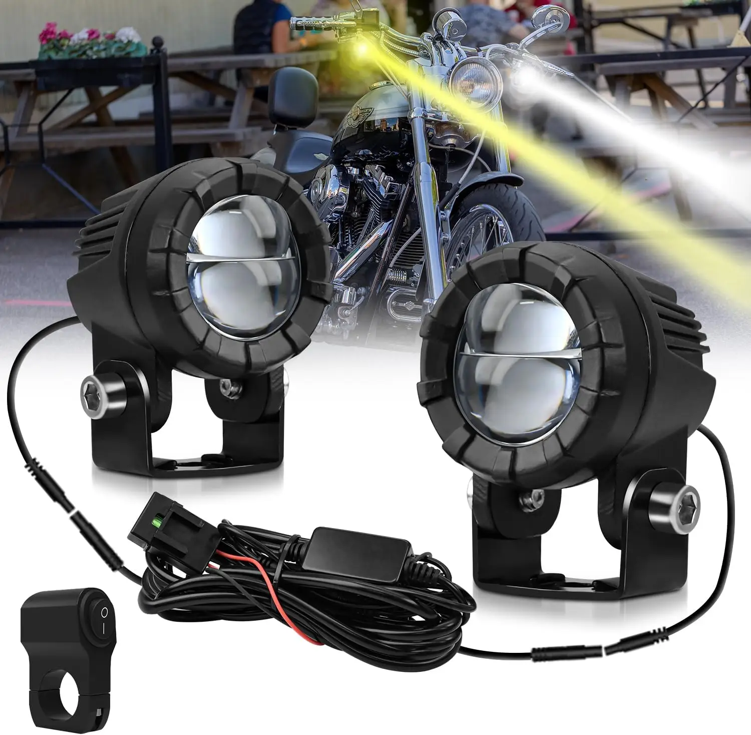 Motorcycle LED Driving Fog Lights 60W Amber/White Dual Color Auxiliary Light Fit for Motorcycle Motorbike Dirt Bike SUV ATV UTV2
Motorcycle LED Driving Fog Lights 60W Amber/White Dual Color Auxiliary Light Fit for Motorcycle Motorbike Dirt Bike SUV ATV UTV2