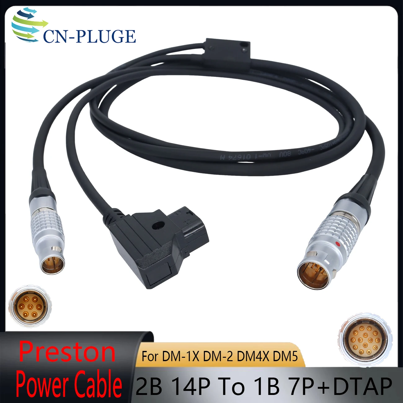 Digital Micro Force Power Control Cable, 2B 14 Pin to 1B 7Pin and D-tap Y-Cable for Preston DM1 DM-1X DM-2 DM4X DM5 Lens Motor
Digital Micro Force Power Control Cable, 2B 14 Pin to 1B 7Pin and D-tap Y-Cable for Preston DM1 DM-1X DM-2 DM4X DM5 Lens Motor