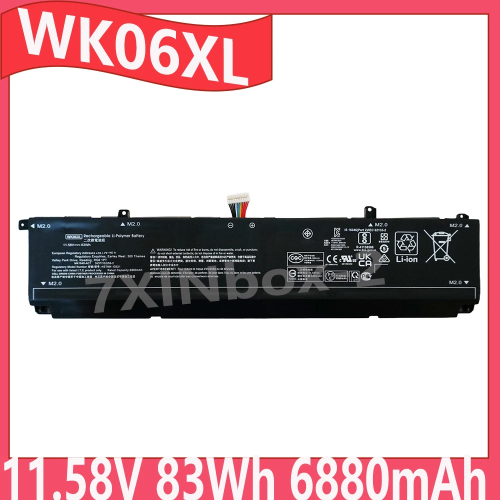 WK06XL 11.58V 83Wh 6880mAh Laptop Battery For HP Omen 16-b0xxx 16-b0000TX 16-B0047TX 16-C0xxx 16-C0167AX Omen 7 Plus 17-ck0xxx
WK06XL 11.58V 83Wh 6880mAh Laptop Battery For HP Omen 16-b0xxx 16-b0000TX 16-B0047TX 16-C0xxx 16-C0167AX Omen 7 Plus 17-ck0xxx