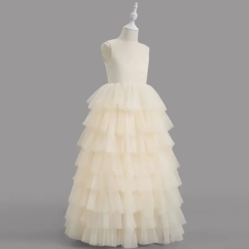 Layered Flower Girl Dress For Wedding Tulle Puffy Sleeveless Floor Length Kids Birthday Party First Communion Ball Gowns Dress
Layered Flower Girl Dress For Wedding Tulle Puffy Sleeveless Floor Length Kids Birthday Party First Communion Ball Gowns Dress