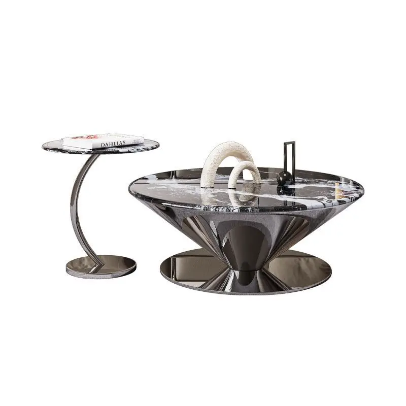 Light luxury simple marble coffee table stainless steel living room household small apartment modern round tea edge
Light luxury simple marble coffee table stainless steel living room household small apartment modern round tea edge