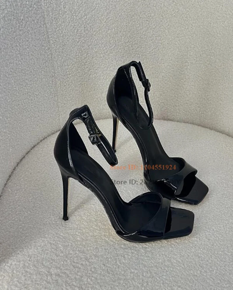 Black Stiletto Heeled Patent Leather Sandals Female Square Toed Belt Straps Open Toe Thin High Heel New Sexy Women's Shoes
Black Stiletto Heeled Patent Leather Sandals Female Square Toed Belt Straps Open Toe Thin High Heel New Sexy Women's Shoes
