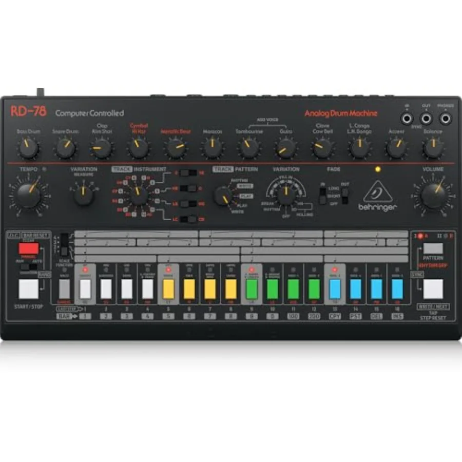 RD-78 Classic Analog Drum Machine with 15 Drum Sounds 34 Rhythm Presets 16-Step Sequencer for Music Production and Live Perform
RD-78 Classic Analog Drum Machine with 15 Drum Sounds 34 Rhythm Presets 16-Step Sequencer for Music Production and Live Perform