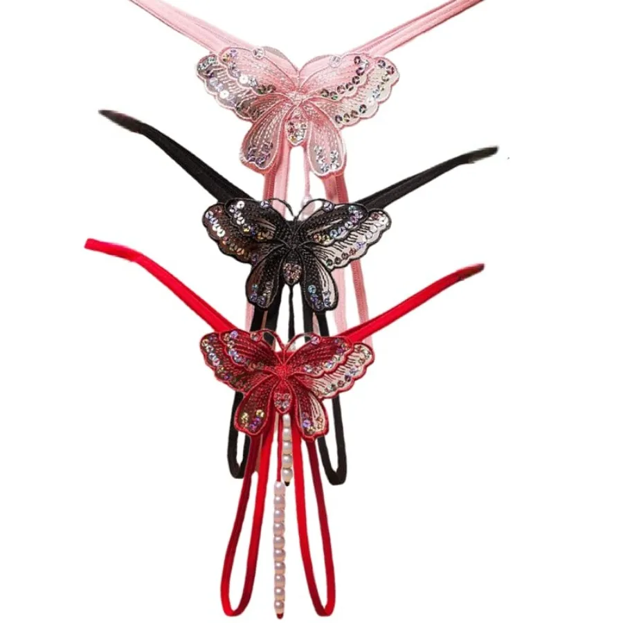 Fashion Women Sexy Underwear Cutout Pendant Pearl Beads Embellished Lace Butterfly G-String Thong Underpants
Fashion Women Sexy Underwear Cutout Pendant Pearl Beads Embellished Lace Butterfly G-String Thong Underpants