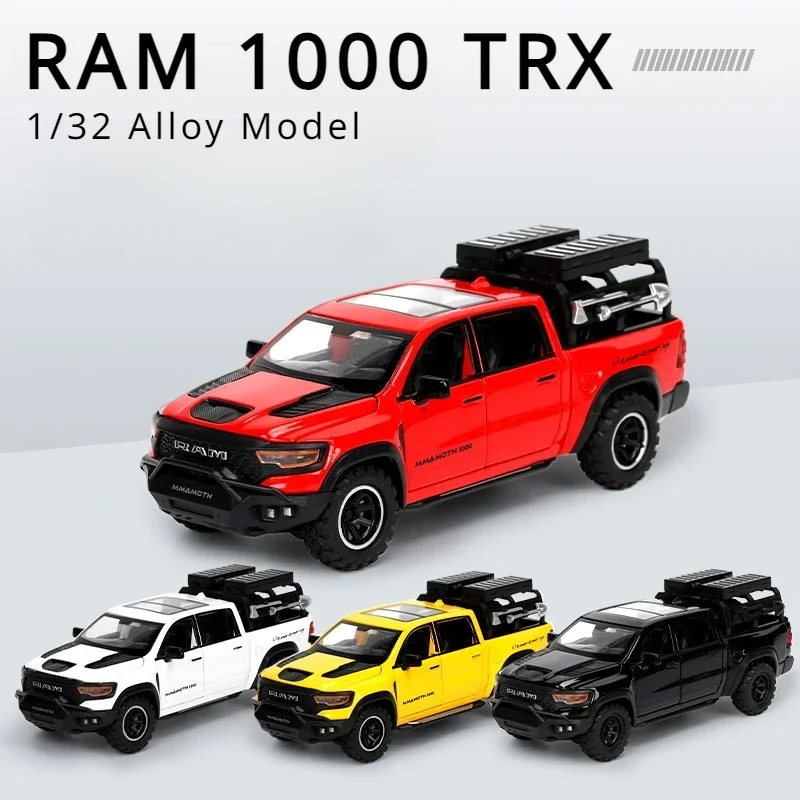Diecast 1:32 Dodge RAM 1000 TRX Mammoth Pickup Alloy Model Car Toy Metal Casting Sound and Light Car Toys For Children Vehicle
Diecast 1:32 Dodge RAM 1000 TRX Mammoth Pickup Alloy Model Car Toy Metal Casting Sound and Light Car Toys For Children Vehicle
