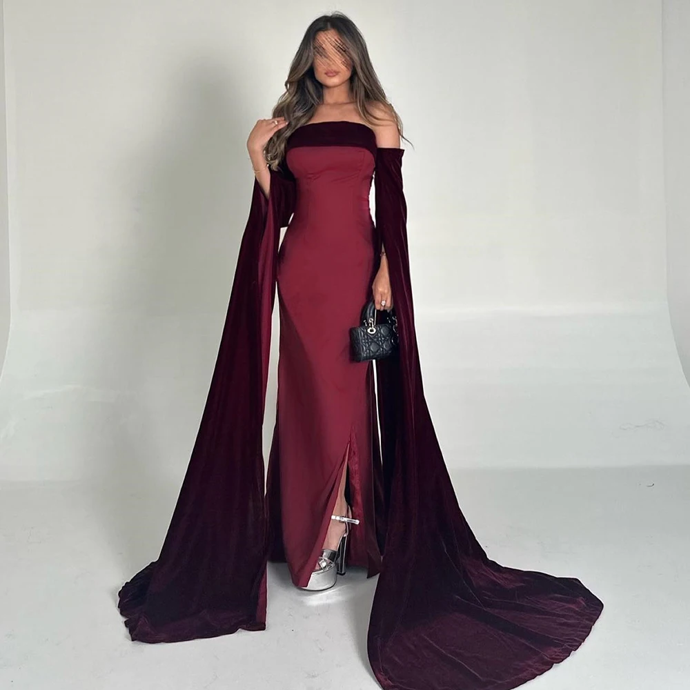 Formal Side Slit Strapless Evening Dress Photo Color Pleats Floor Length Straight Jersey Sleeveless Prom Party Gown Saudi Arabia
Formal Side Slit Strapless Evening Dress Photo Color Pleats Floor Length Straight Jersey Sleeveless Prom Party Gown Saudi Arabia