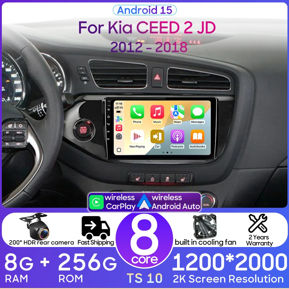 Android 15 Carplay Auto Head Unit Multimedia Player for KIA Cee'd CEED JD 2013 - 2016 DSP Autoradio Stereo Navigation GPS 2din
Android 15 Carplay Auto Head Unit Multimedia Player for KIA Cee'd CEED JD 2013 - 2016 DSP Autoradio Stereo Navigation GPS 2din