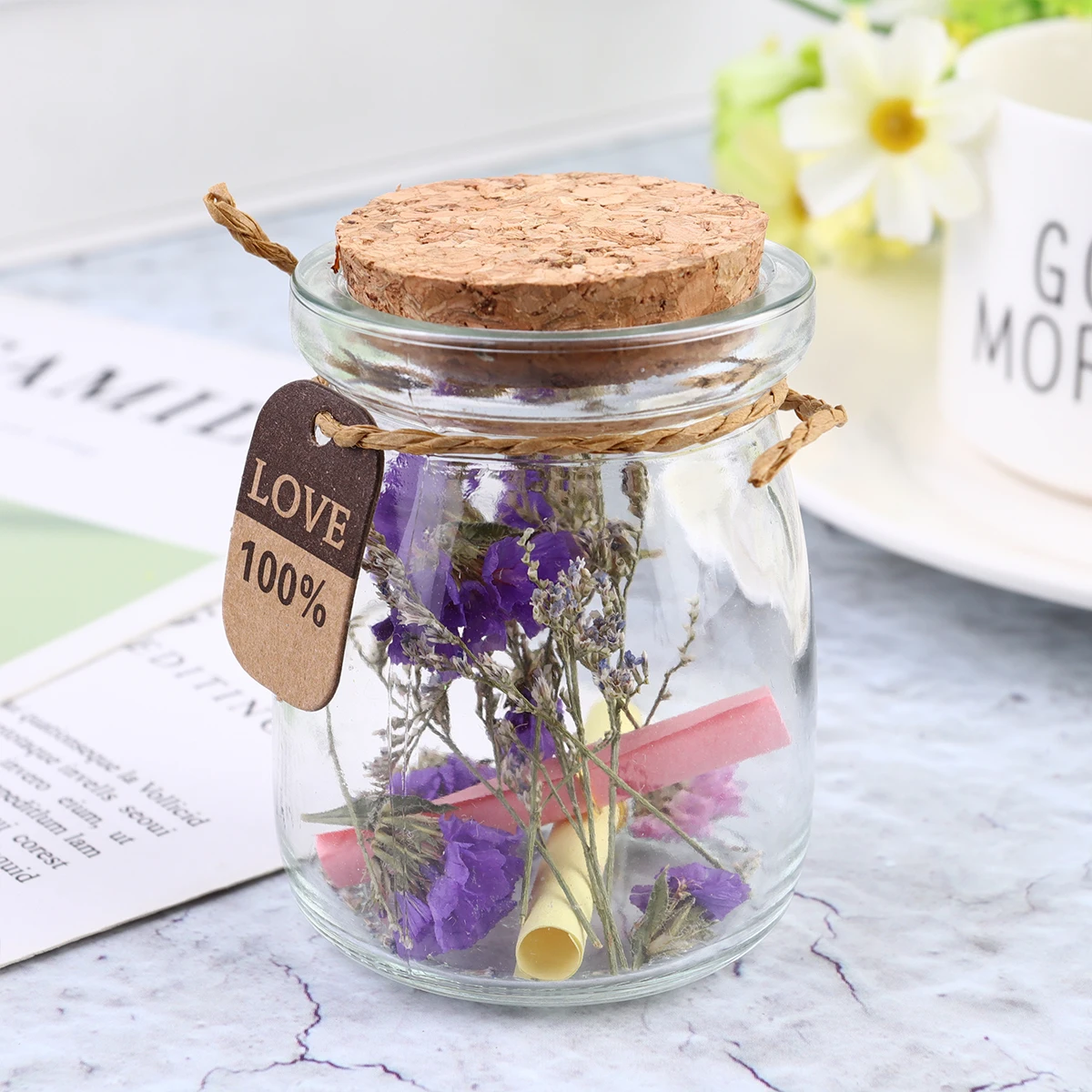 Creative Wooden Cork Bottle Flower Wishing Bottles Glass Gift Jar for Paper Star Candy Message (Assorted Flowers)
Creative Wooden Cork Bottle Flower Wishing Bottles Glass Gift Jar for Paper Star Candy Message (Assorted Flowers)