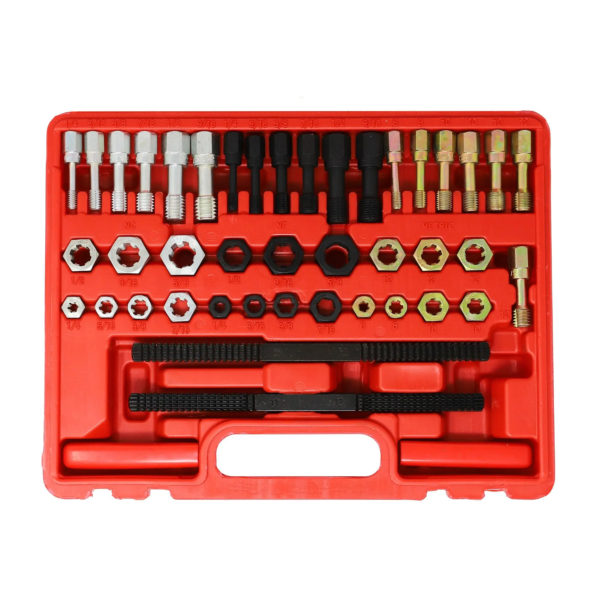 53-Piece Thread Repair Kit With Taps Dies And Files For Metric NC NF Threads
53-Piece Thread Repair Kit With Taps Dies And Files For Metric NC NF Threads