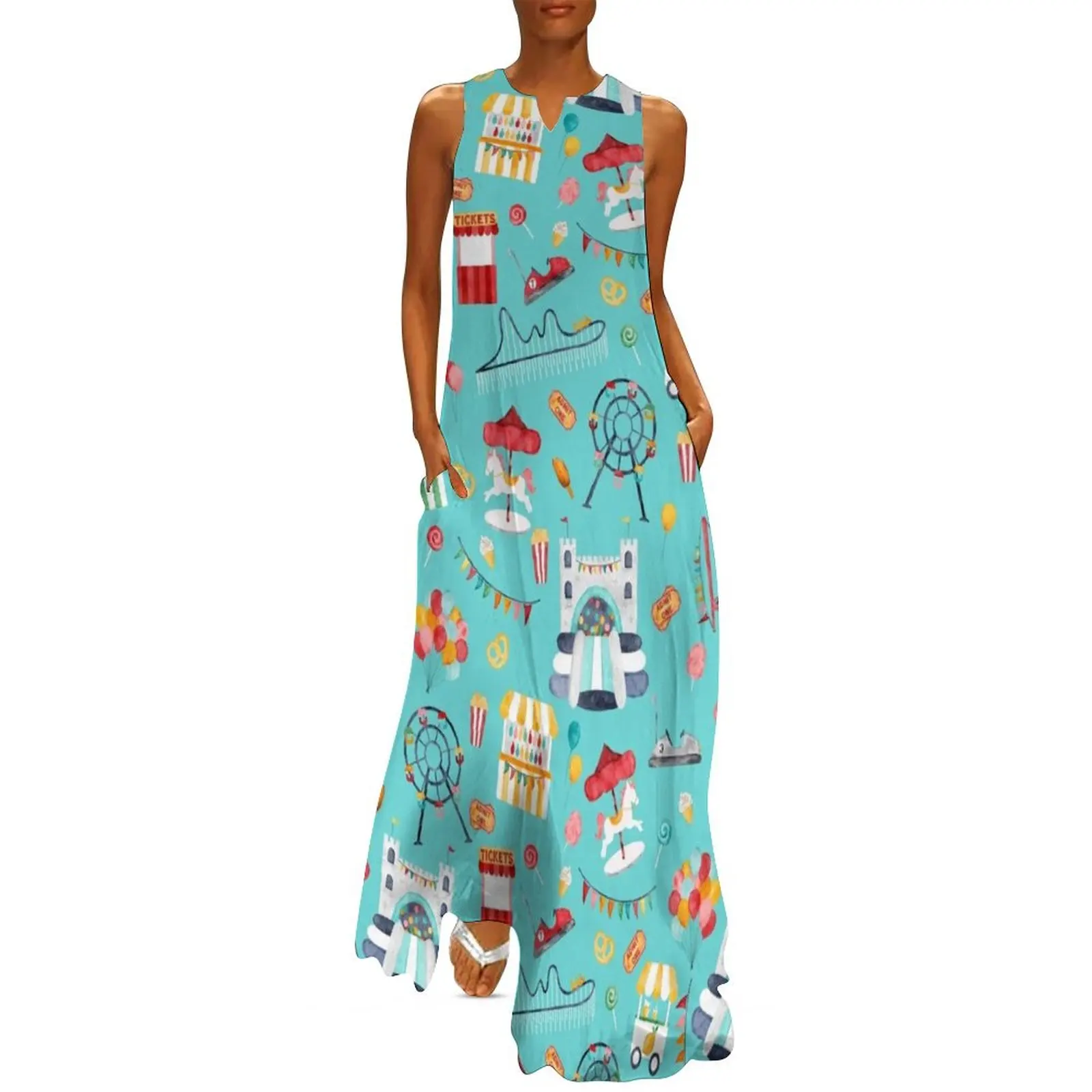 Amusement Park Watercolor Carnival Long Dress evening dress Women's summer suit summer dresses ladies 2025 Dress
Amusement Park Watercolor Carnival Long Dress evening dress Women's summer suit summer dresses ladies 2025 Dress
