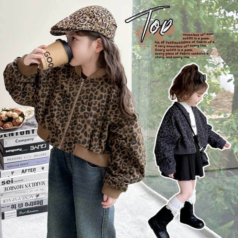Kids Baseball Coat Age 2-11Y Baby Girl Casual Fashion Outfit Toddler Leopard Print Coat Child Korean Style Spring Autumn Jacket
Kids Baseball Coat Age 2-11Y Baby Girl Casual Fashion Outfit Toddler Leopard Print Coat Child Korean Style Spring Autumn Jacket