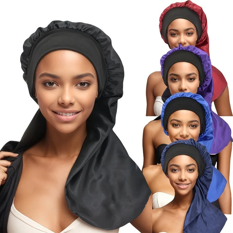 New Satin Hair Cap Soft Elastic Imitation Silk Fashion Nightcap Women's Silky Hat Tie Braid Curly Hair Bag Headscarf
New Satin Hair Cap Soft Elastic Imitation Silk Fashion Nightcap Women's Silky Hat Tie Braid Curly Hair Bag Headscarf