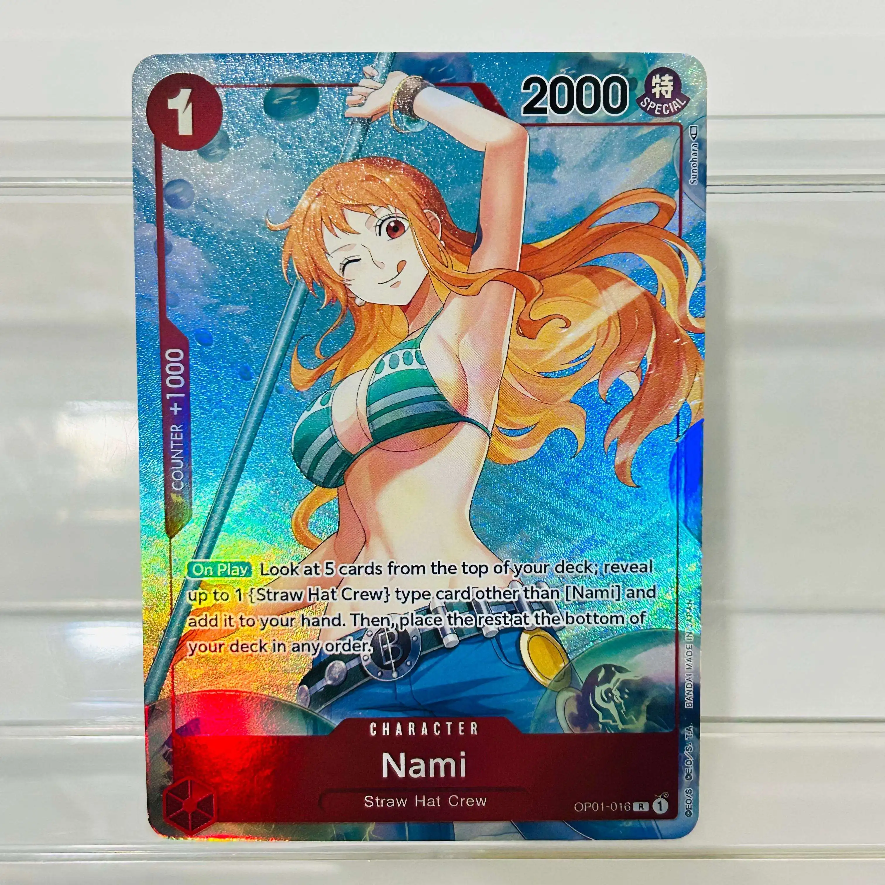 One Piece Nami OP01-016 R Card English Version Holographic Texture Cards Perfect Condition DIY Premium Anime Collection Card
One Piece Nami OP01-016 R Card English Version Holographic Texture Cards Perfect Condition DIY Premium Anime Collection Card