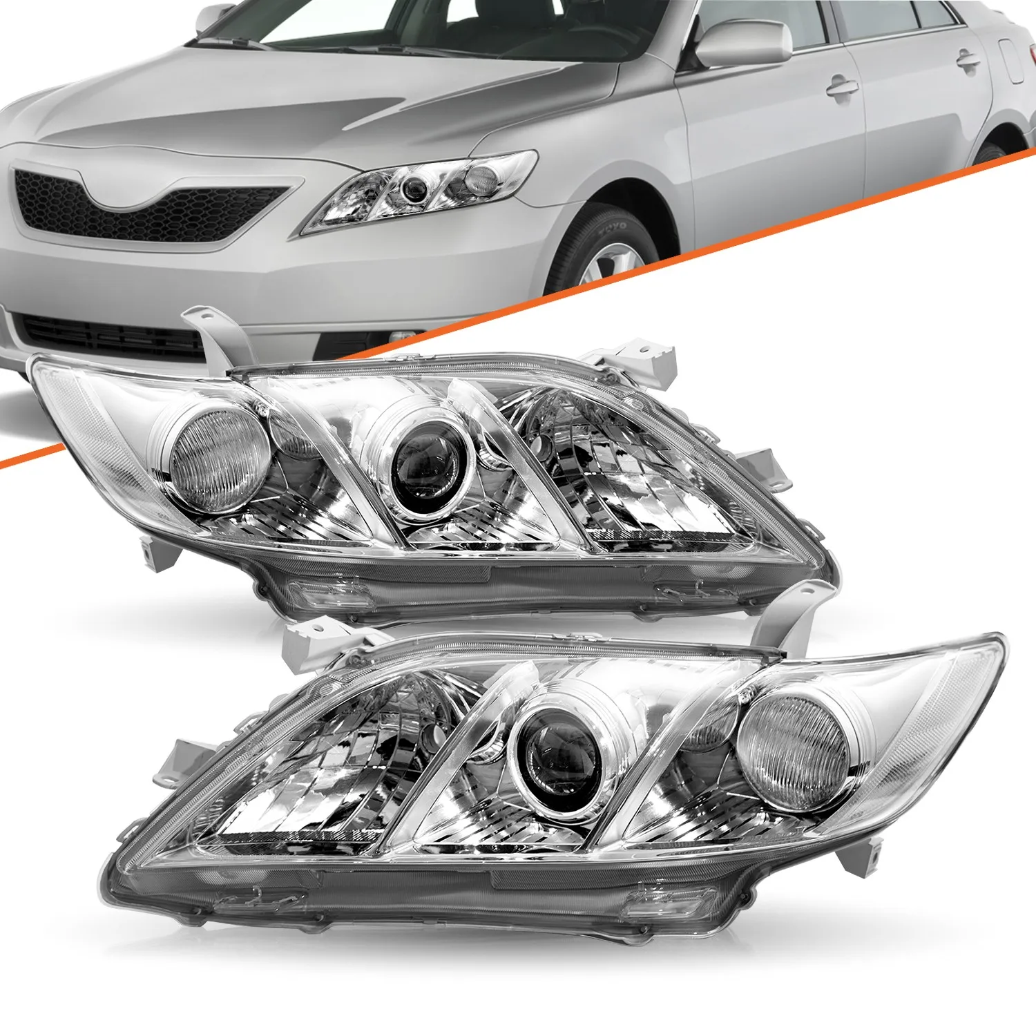 Right+Left Headlights Set For 2007 2008 2009 Toyota Camry Chrome Clear Projector
Right+Left Headlights Set For 2007 2008 2009 Toyota Camry Chrome Clear Projector