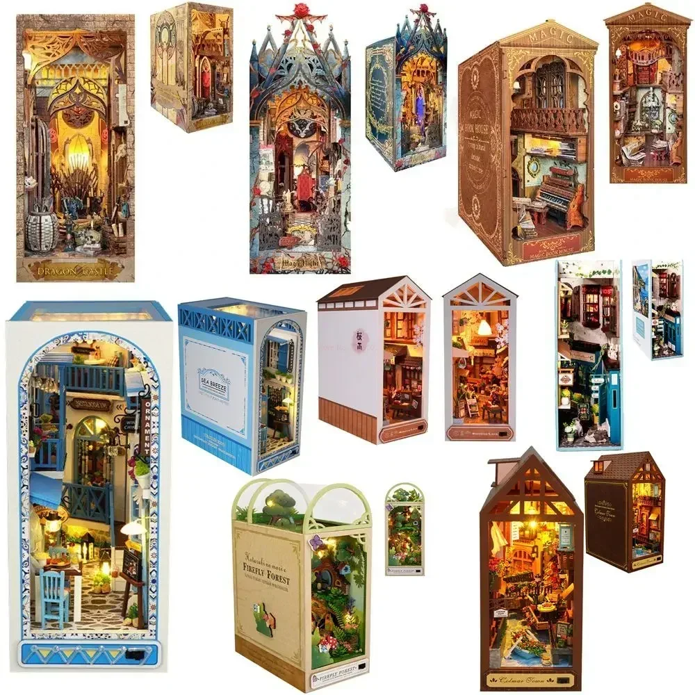 DIY Wooden Book Nook Shelf Insert Building Kits Miniature Pastoral Diary Bookends Doll Houses Bookshelf Handmade For Adult Gifts
DIY Wooden Book Nook Shelf Insert Building Kits Miniature Pastoral Diary Bookends Doll Houses Bookshelf Handmade For Adult Gifts