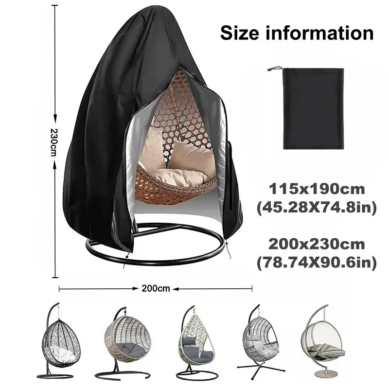 Hanging Chair Cover with Zipper Anti UV Sun Protector Outdoor Garden Swing Egg Chair Sun-proof Rattan Seat Furniture Dust Covers
Hanging Chair Cover with Zipper Anti UV Sun Protector Outdoor Garden Swing Egg Chair Sun-proof Rattan Seat Furniture Dust Covers