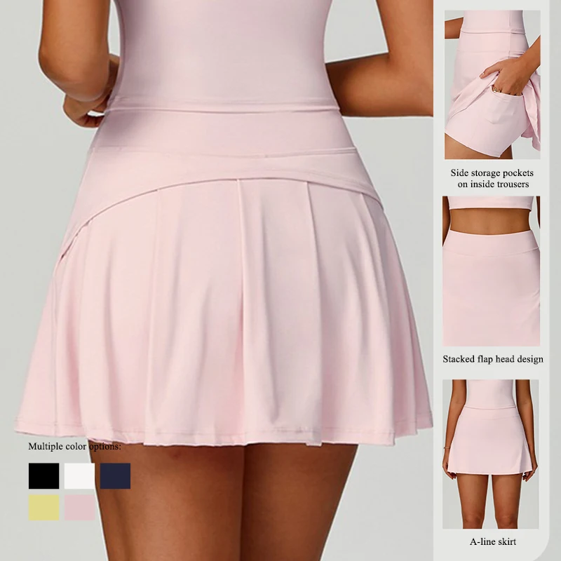 Yoga short skirt sports quick drying running fashion pocket fitness solid color anti glare 2025 new model
Yoga short skirt sports quick drying running fashion pocket fitness solid color anti glare 2025 new model