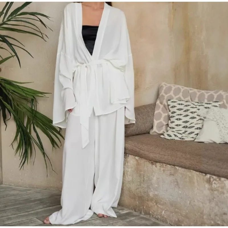 2025 High Fashion Comfortable Loungewear Two-Piece Cardigan Tie Long Sleeve Long Pants Two-Piece Women's Wear
2025 High Fashion Comfortable Loungewear Two-Piece Cardigan Tie Long Sleeve Long Pants Two-Piece Women's Wear