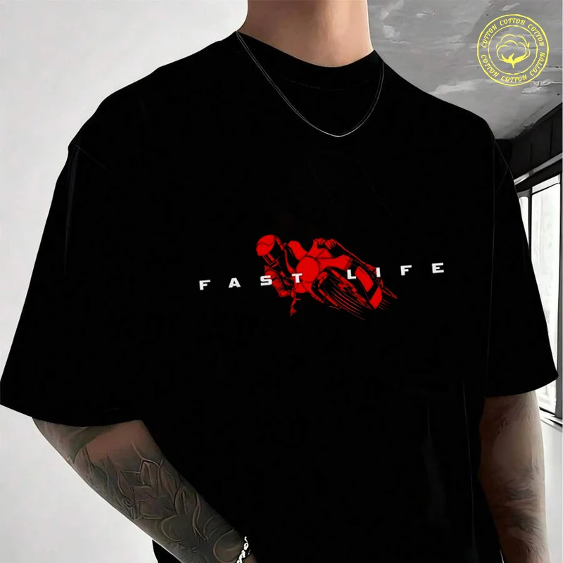 Fast Life Motorcycle Cycling Moto Cotton T-Shirt New Men's Casual O-neck Short Sleeve Tees
Fast Life Motorcycle Cycling Moto Cotton T-Shirt New Men's Casual O-neck Short Sleeve Tees