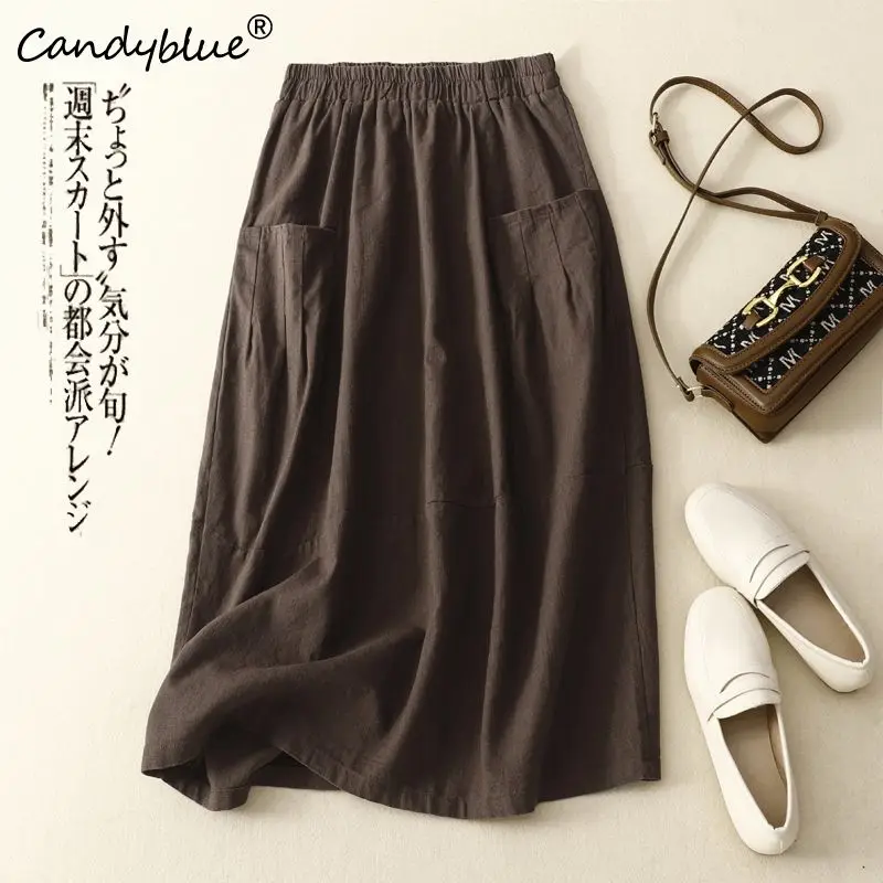 Skirts Female Fashion 2023 Spring/Summer New Vintage Mid Length Women's Halfskirt Loose Casual A-line Skirt Clothes For Women
Skirts Female Fashion 2023 Spring/Summer New Vintage Mid Length Women's Halfskirt Loose Casual A-line Skirt Clothes For Women