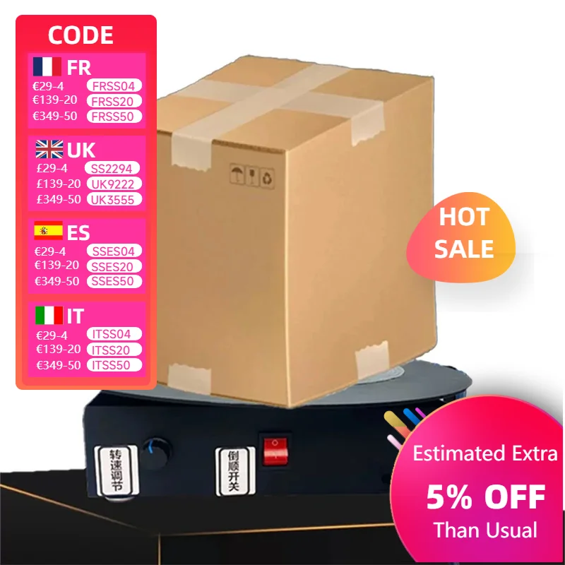 200KG Electric Rotary Turntable Electric Baler Tape Winder Carton Sealer Seafood Fruit Manual Stretch Film Wrapping Machine
200KG Electric Rotary Turntable Electric Baler Tape Winder Carton Sealer Seafood Fruit Manual Stretch Film Wrapping Machine