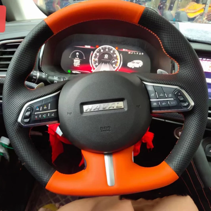 Сшитый вручную нескользящий дышащий кожаный чехол на руль для Haval F5 F7 F7X H6 Coupe 2018-2021, аксессуар для салона автомобиля
Сшитый вручную нескользящий дышащий кожаный чехол на руль для Haval F5 F7 F7X H6 Coupe 2018-2021, аксессуар для салона автомобиля