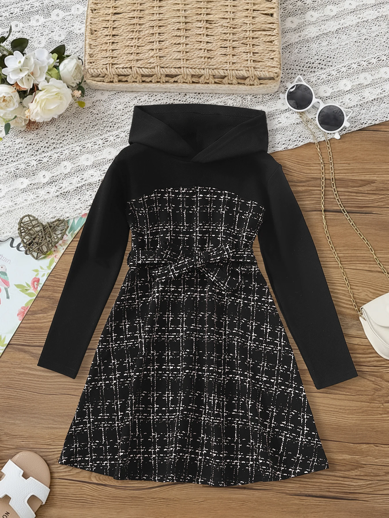 1 шт. Детское твидовое платье с капюшоном и лоскутным узором, приятное к телу, модное повседневное платье-худи для девочек
1 шт. Детское твидовое платье с капюшоном и лоскутным узором, приятное к телу, модное повседневное платье-худи для девочек