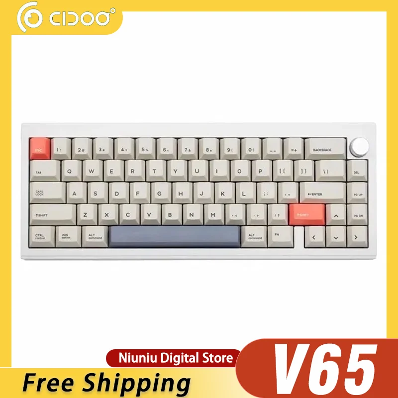 Механическая клавиатура Cidoo V65 V2, многофункциональная клавиатура с ручкой из алюминиевого сплава, Bluetooth, игровая клавиатура с двумя режимами, периферийные подарки для ПК
Механическая клавиатура Cidoo V65 V2, многофункциональная клавиатура с ручкой из алюминиевого сплава, Bluetooth, игровая клавиатура с двумя режимами, периферийные подарки для ПК