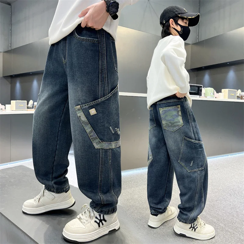 New Stylish Big Boy High Waist Jeans Kids Fashion Camouflage Splicing Denim Pants Teens Child Slim Fit Jeans Trousers Streetwear
New Stylish Big Boy High Waist Jeans Kids Fashion Camouflage Splicing Denim Pants Teens Child Slim Fit Jeans Trousers Streetwear