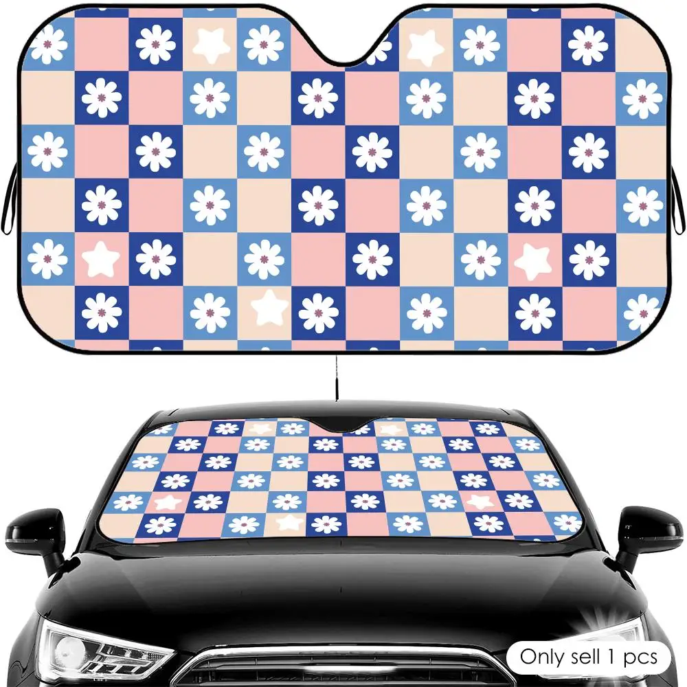 Checkered Flower Pattern Sun Visor Foldable Universal Car Windshield Sun Shade UV Protection Heat Insulation Foldable Cover
Checkered Flower Pattern Sun Visor Foldable Universal Car Windshield Sun Shade UV Protection Heat Insulation Foldable Cover