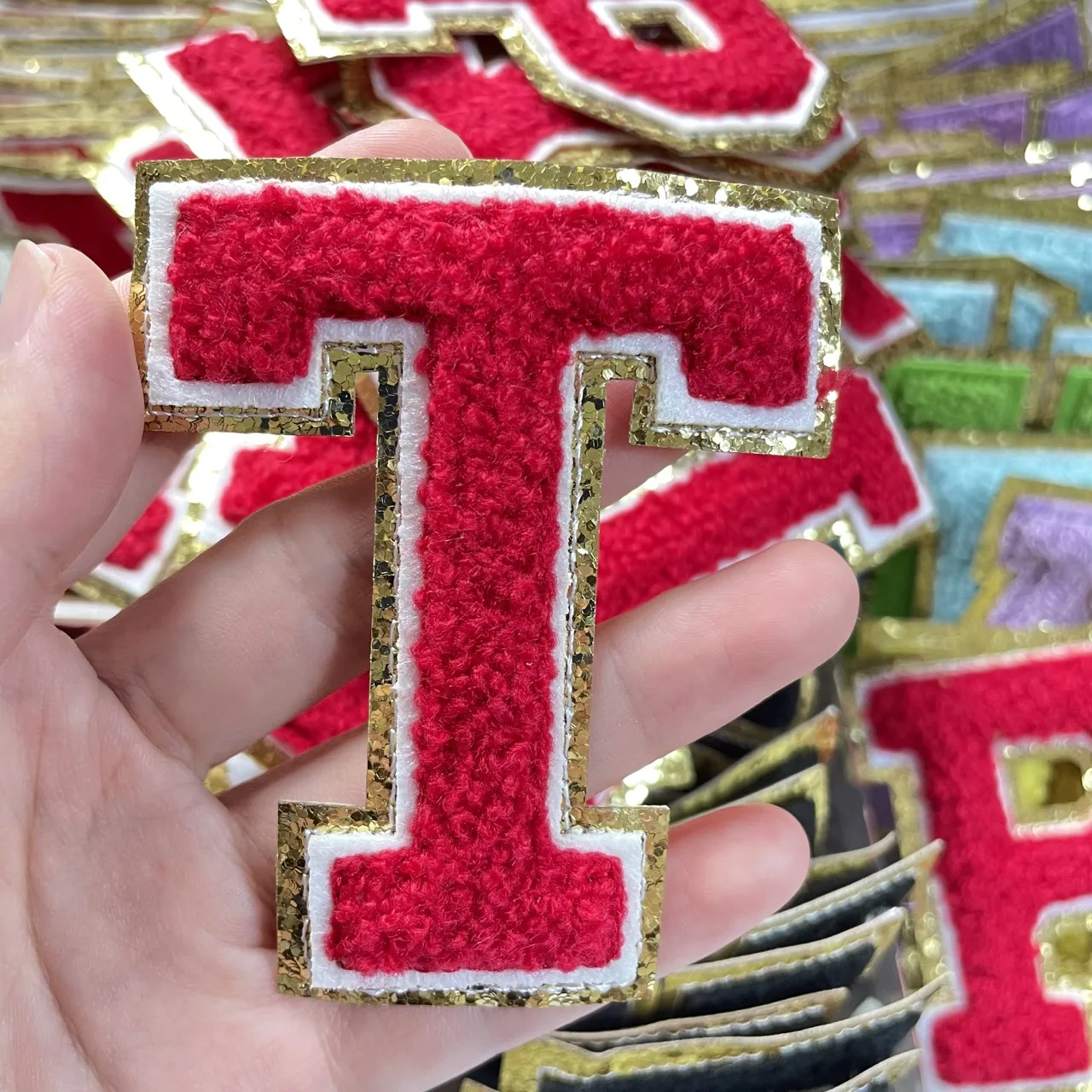 8CM Red Chenille Letters Patches Iron on Towel Embroidered ABC DEF XYZ Felt Alphabet Glitter Sequins Heat Adhesive Applique
8CM Red Chenille Letters Patches Iron on Towel Embroidered ABC DEF XYZ Felt Alphabet Glitter Sequins Heat Adhesive Applique