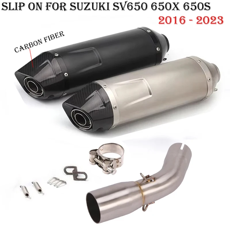 Slip On For Suzuki SV650 SV650X SV650S 2016 - 2023 Motorcycle Exhaust Escape System Middle Link Pipe Muffler DB Killer
Slip On For Suzuki SV650 SV650X SV650S 2016 - 2023 Motorcycle Exhaust Escape System Middle Link Pipe Muffler DB Killer