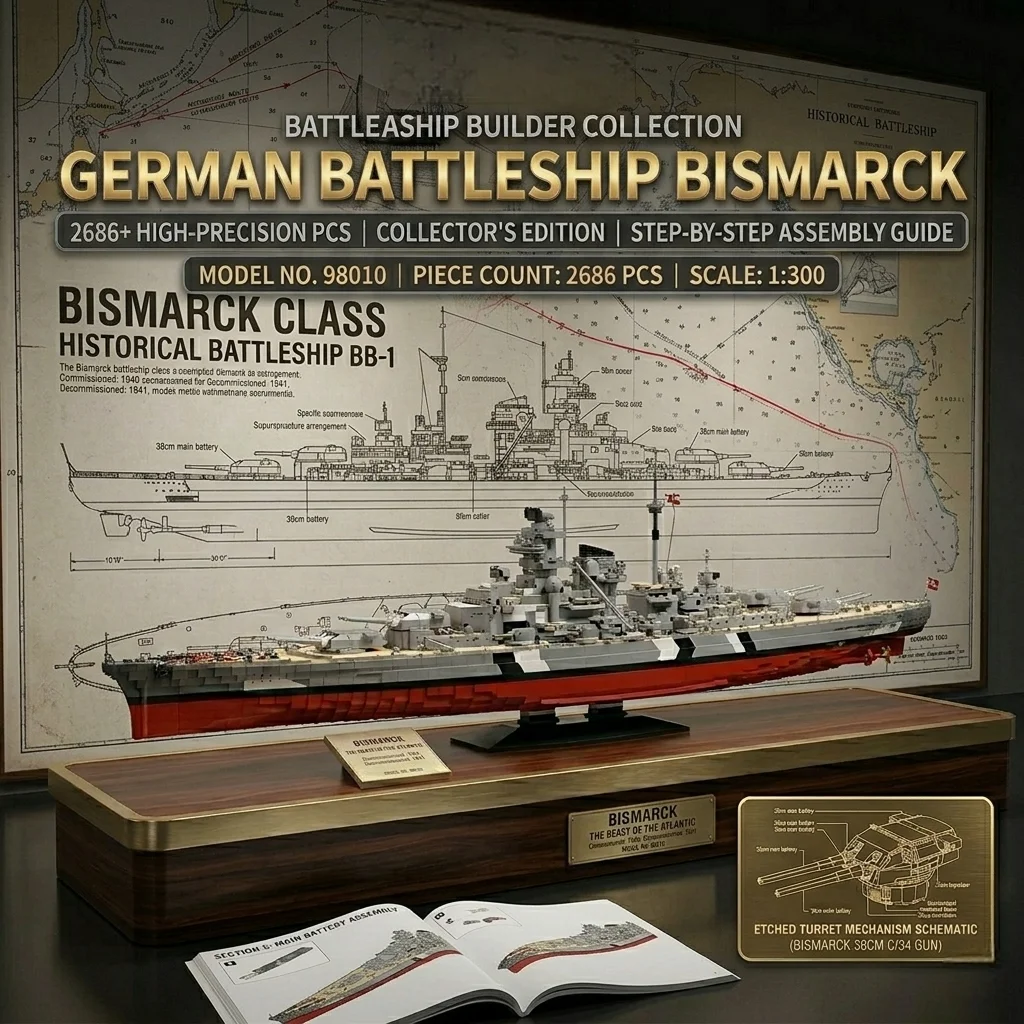 DIY Bismarck Battleship Building Blocks 2686PCS MOC Military German Navy Warship Bricks Model Construction Toy Adults Men Gift
DIY Bismarck Battleship Building Blocks 2686PCS MOC Military German Navy Warship Bricks Model Construction Toy Adults Men Gift