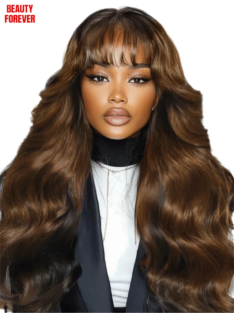 Beautyforever Money Piece Brown Highlights Wig Human Hair with Bangs Body Wave 13x4 Pre cut Lace Frontal Glueless Wig
Beautyforever Money Piece Brown Highlights Wig Human Hair with Bangs Body Wave 13x4 Pre cut Lace Frontal Glueless Wig
