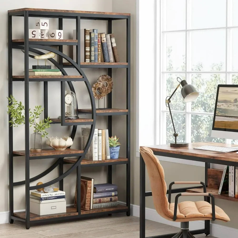 Bookshelf, Industrial 5 Tier Freestanding Tall Bookshelves Display Shelf Storage Organizer with 9-Open Storage Shelf for Home
Bookshelf, Industrial 5 Tier Freestanding Tall Bookshelves Display Shelf Storage Organizer with 9-Open Storage Shelf for Home