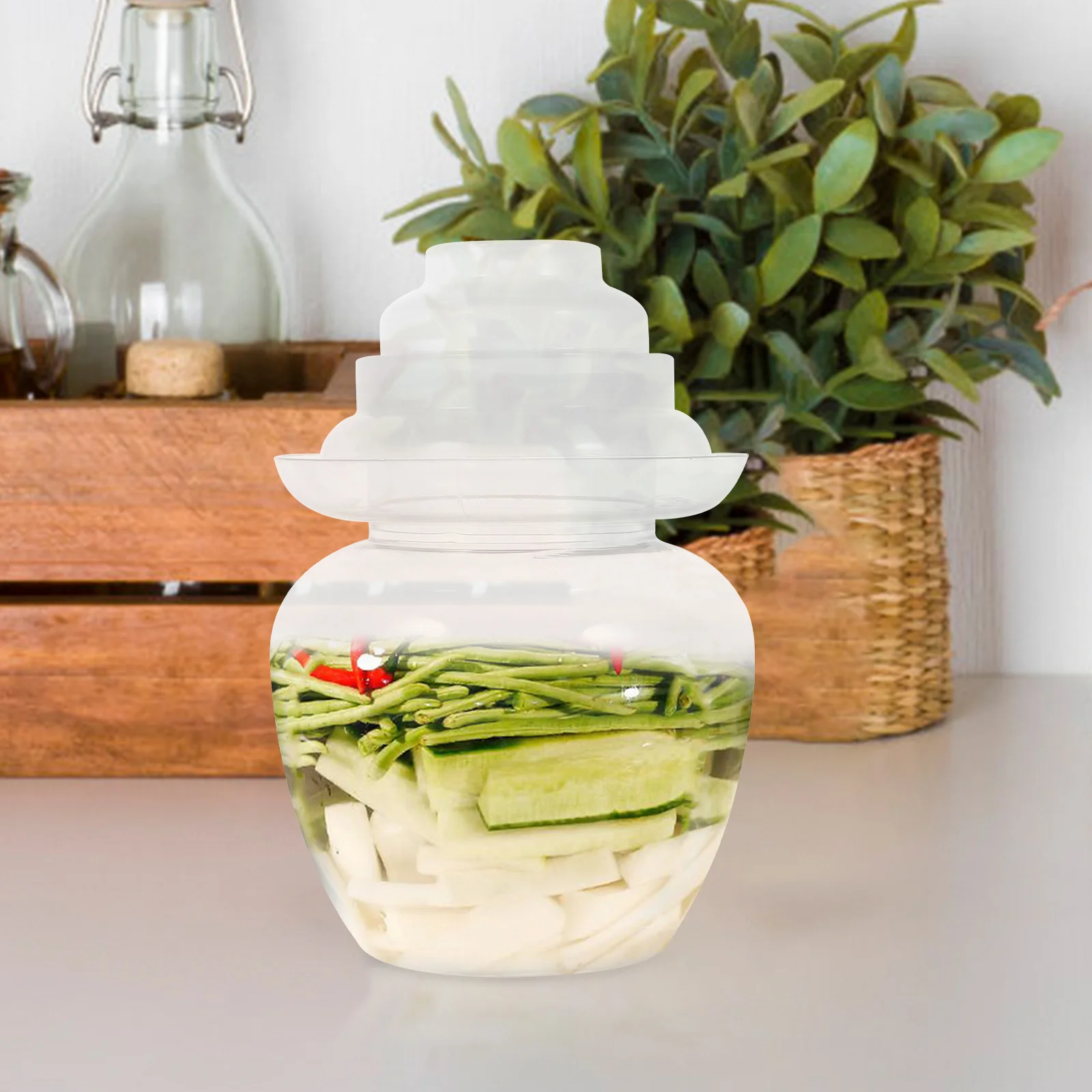 Large Capacity Clear Fermentation Jar Pickle Storage Container Transparent Design Kitchen Food Preservation
Large Capacity Clear Fermentation Jar Pickle Storage Container Transparent Design Kitchen Food Preservation