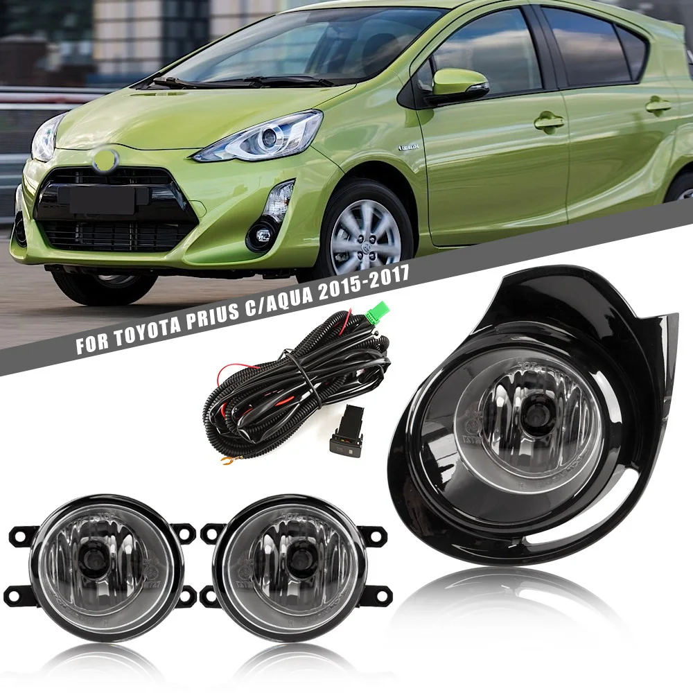 July King Car Fog Lamp Assembly Compatible for Toyota Prius C Aqua 2015 2016, 4300K Halogen Blub + Cover + Harness + Switch
July King Car Fog Lamp Assembly Compatible for Toyota Prius C Aqua 2015 2016, 4300K Halogen Blub + Cover + Harness + Switch