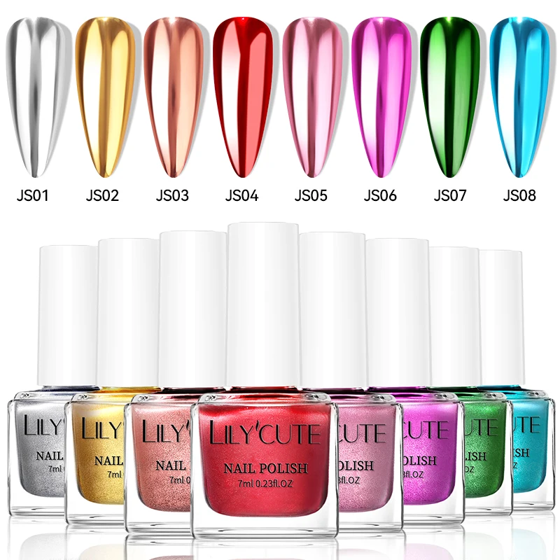 LILYCUTE 8 Botttles Super Bright Metallic Nail Polish No Need Lamp Quick Dry Glass Bottle Metal Effect Regular Nail Art Varnish
LILYCUTE 8 Botttles Super Bright Metallic Nail Polish No Need Lamp Quick Dry Glass Bottle Metal Effect Regular Nail Art Varnish